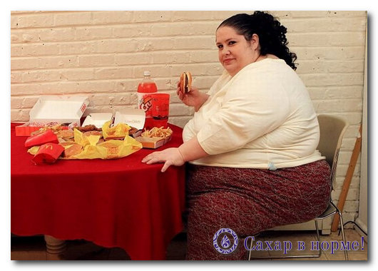 толстая женщина ест в макдоналдсе