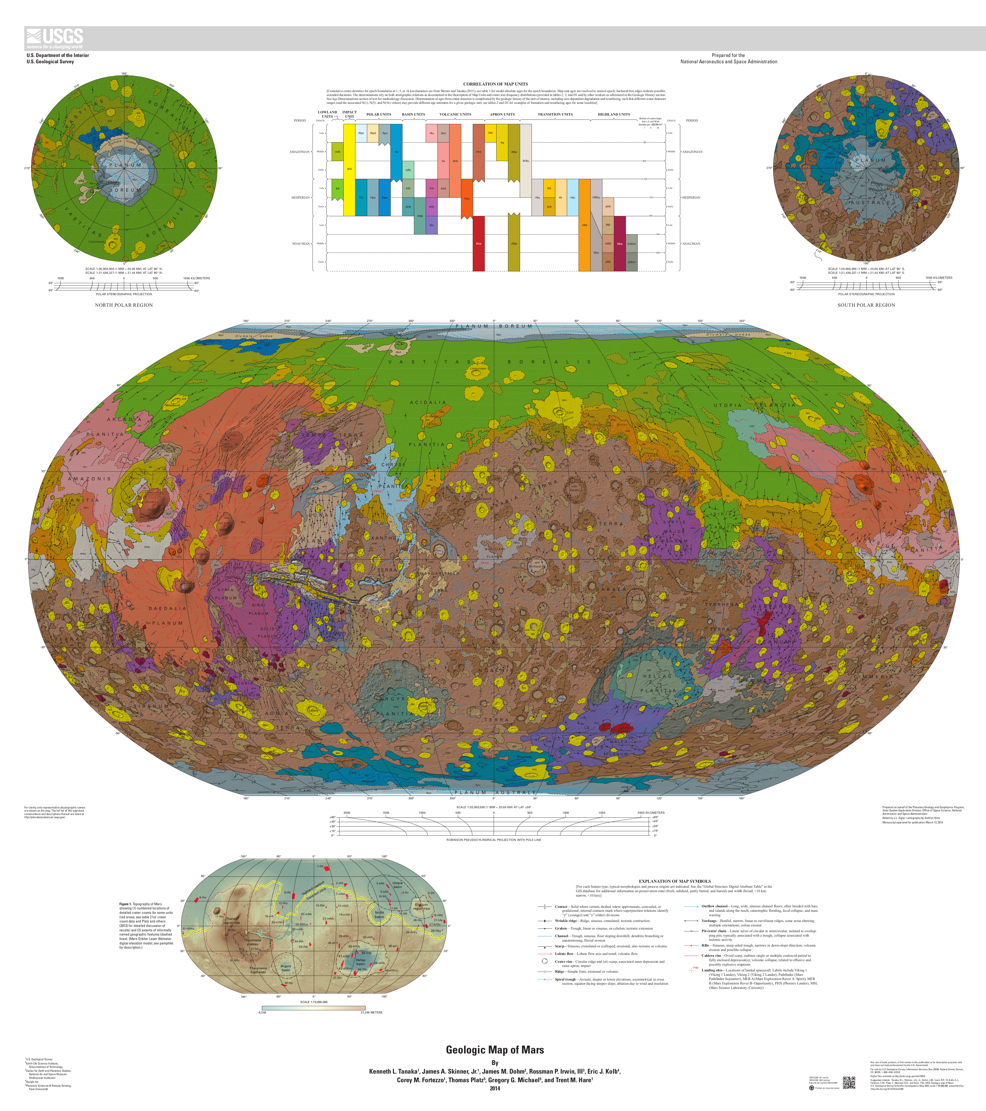Геологическая карта Марса