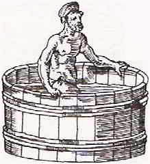На средневековой гравюре изображен Архимед, совершивший свое открытие