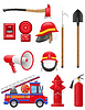 Набор иконок противопожарного оборудования | Векторный клипарт