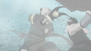 Zabuza cuts down Haku